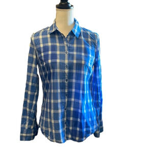 TOMMY Hilfiger Women’s Small Blue Plaid Top